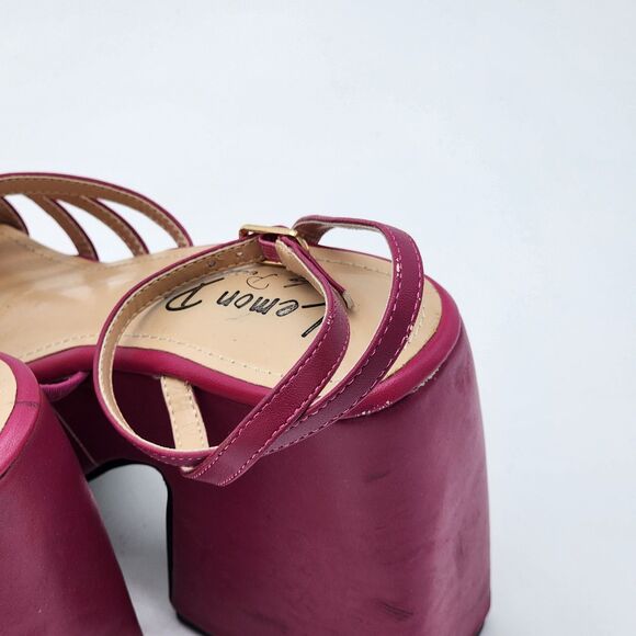 Lemon Drop by Privileged Fuchsia Tornado Platform Sandals Size 7.5 - Picture 13 of 16